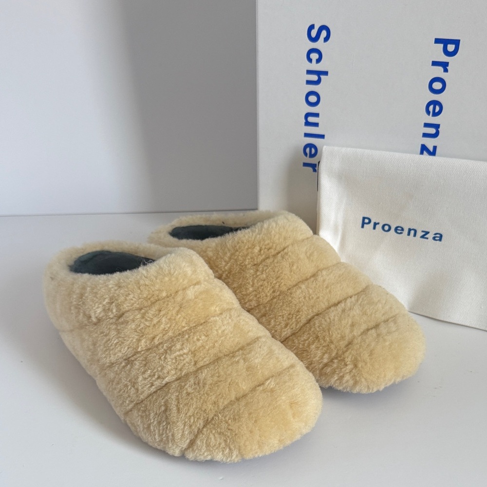 Proenza Schouler Women Fuzzy Slip On Mules - Butter